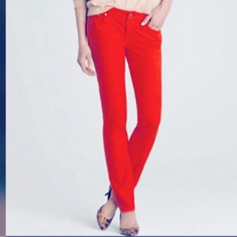 J. Crew Matchstick Corduroy Red Slim Pants. Size 25 Regular